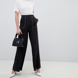 ASOS wide leg contrast stitch pant